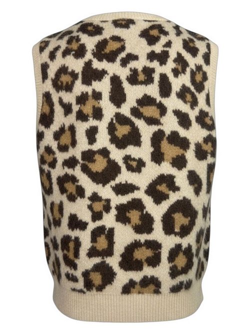 gilet donna fantasia maculata MC2 Saint Barth | JOEY P ALPACA-CLASSIC LEO1119